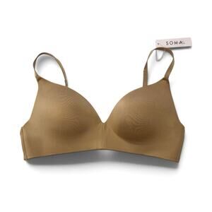 NWT Soma Stunning Wireless Push-Up Bra in Warm Amber Size 34B